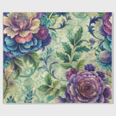 Seamless Floral Pattern Furniture Decoupage Paper ラッピングペーパー (フラット)