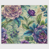 Seamless Floral Pattern Furniture Decoupage Paper ラッピングペーパー (フラット)