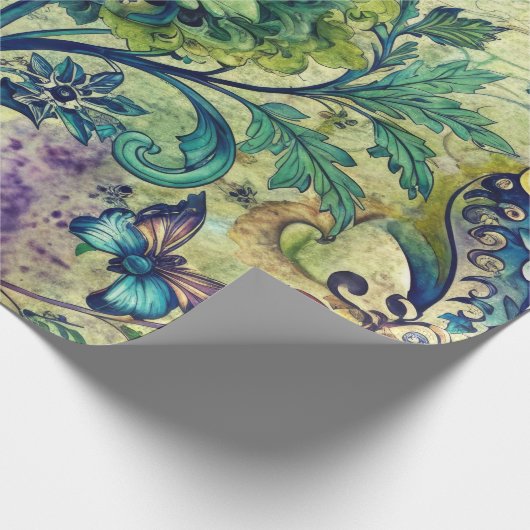 Seamless Floral Pattern Furniture Decoupage Paper ラッピングペーパー (角)