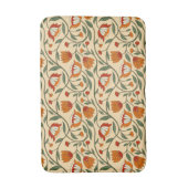 Seamless floral pattern in beige background バスマット (正面縦)