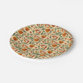 Seamless floral pattern in beige background ペーパープレート (アングル)