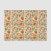 Seamless floral pattern in beige background 薄葉紙 (正面)