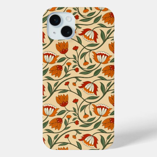 Seamless floral pattern in beige background Case-Mate iPhoneケース (裏面)