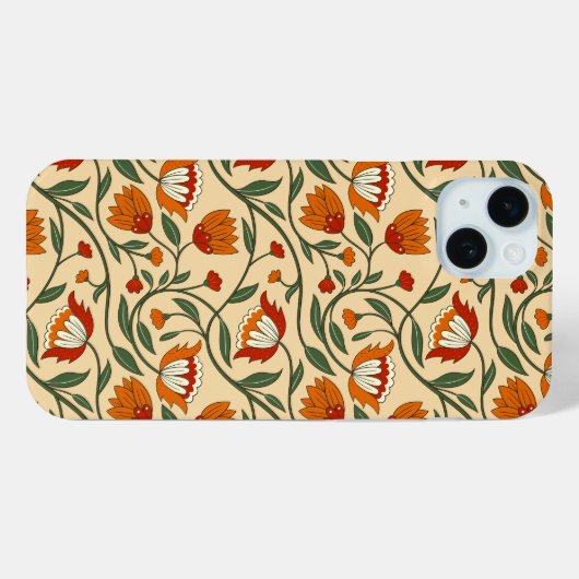 Seamless floral pattern in beige background Case-Mate iPhoneケース (裏面 (横))