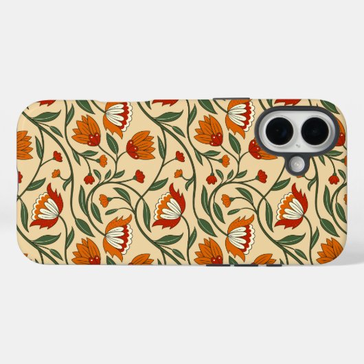 Seamless floral pattern in beige background Case-Mate iPhoneケース (裏面 (横))