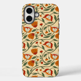 Seamless floral pattern in beige background iPhone 16 plusケース