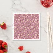 Seamless Floral pattern maroon スタンダードカクテルナプキン (インサイチュ)