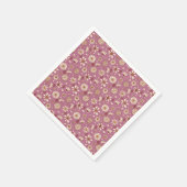 Seamless Floral pattern maroon スタンダードカクテルナプキン (角)