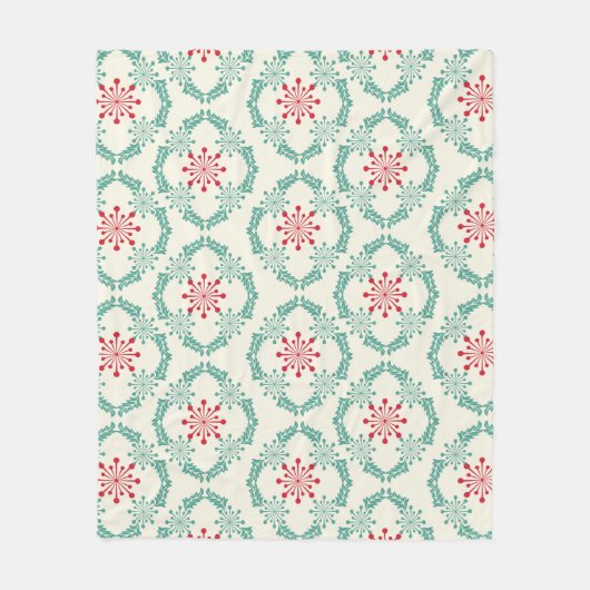 Seamless floral pattern of abstract flowers and le フリースブランケット (正面)