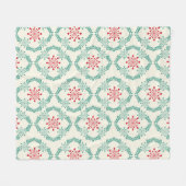 Seamless floral pattern of abstract flowers and le フリースブランケット (正面(横))