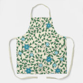 Seamless floral pattern on beige background エプロン (正面)