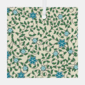 Seamless floral pattern on beige background ガラスオーナメント (裏面)