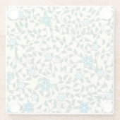 Seamless floral pattern on beige background ガラスコースター (裏面)