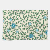 Seamless floral pattern on beige background キッチンタオル (横)