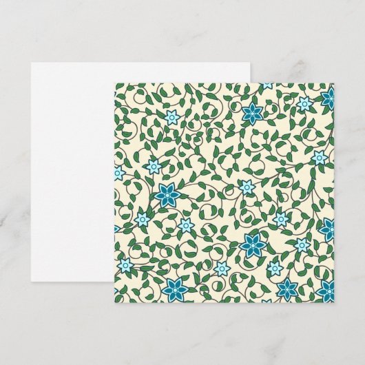 Seamless floral pattern on beige background サンキューカード (正面/裏面)