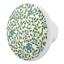 Seamless floral pattern on beige background セラミックノブ