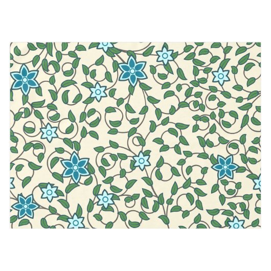 Seamless floral pattern on beige background テーブルクロス (正面(横))