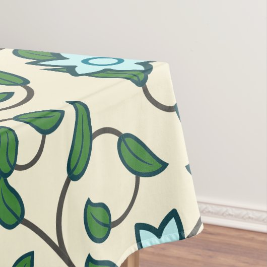 Seamless floral pattern on beige background テーブルクロス (インサイチュ)