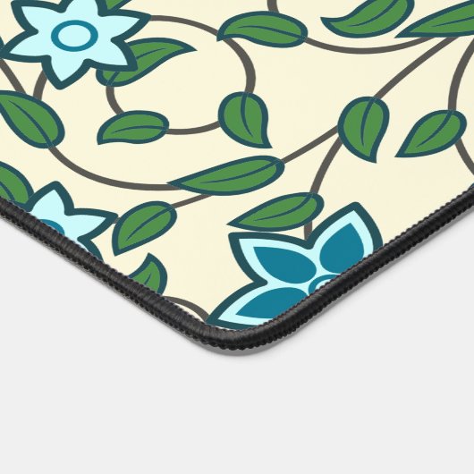 Seamless floral pattern on beige background デスクマット (コーナー)