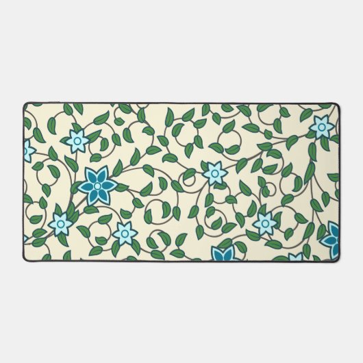 Seamless floral pattern on beige background デスクマット (正面)