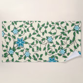 Seamless floral pattern on beige background ビーチタオル (正面)