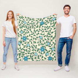 Seamless floral pattern on beige background フリースブランケット