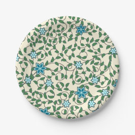 Seamless floral pattern on beige background ペーパープレート