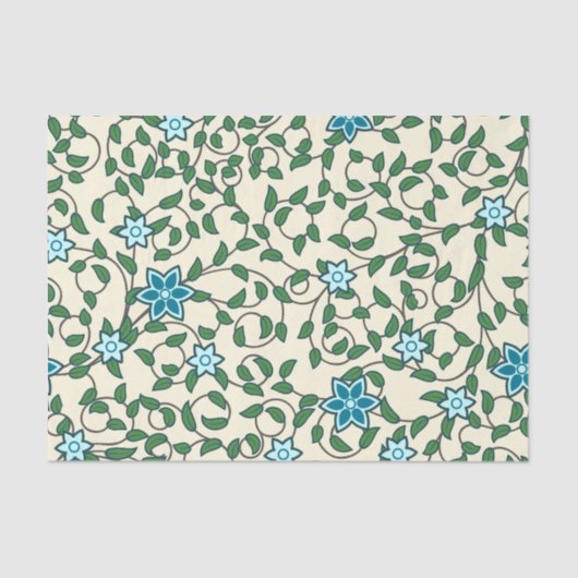 Seamless floral pattern on beige background 薄葉紙 (正面)