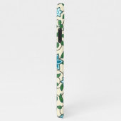 Seamless floral pattern on beige background iPhoneケース (右側)