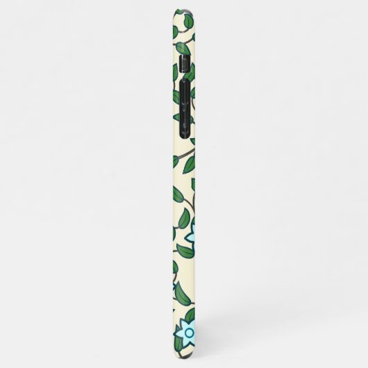 Seamless floral pattern on beige background iPhoneケース (左側)