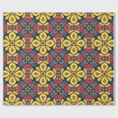 Seamless floral pattern on black background ラッピングペーパー (フラット)