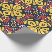 Seamless floral pattern on black background ラッピングペーパー (角)