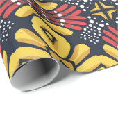Seamless floral pattern on black background ラッピングペーパー (ロールコーナー)