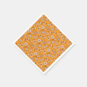 Seamless Floral pattern orange スタンダードカクテルナプキン (角)
