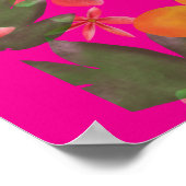 Seamless Floral Pattern Red Flowers Cute Botanical ポスター (角)