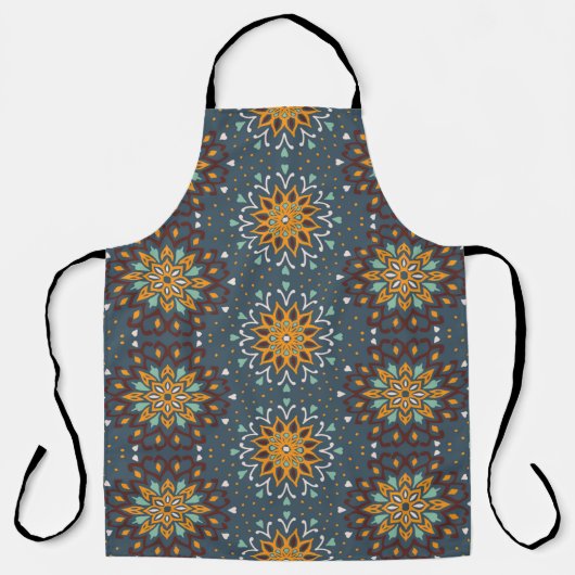 Seamless floral pattern. Stylized doodle flowers. エプロン (正面)
