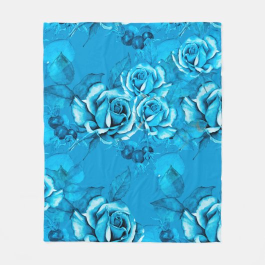 Seamless Floral Pattern. Watercolor elements. Mode フリースブランケット (正面)