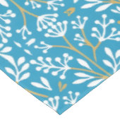 Seamless Floral Pattern: White and Gold on Blue テーブルクロス (アングル)