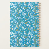 Seamless Floral Pattern: White and Gold on Blue プランナー手帳 (裏面)