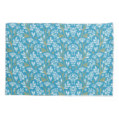 Seamless Floral Pattern: White and Gold on Blue 枕カバー (裏面-左)