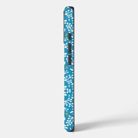 Seamless Floral Pattern: White and Gold on Blue Case-Mate iPhoneケース (裏面 / 左)