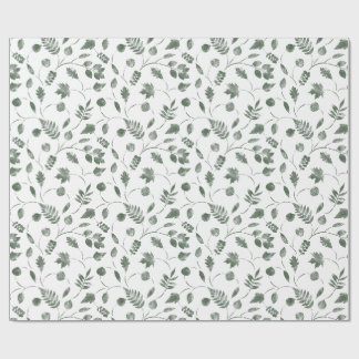 seamless floral pattern with leaves ラッピングペーパー