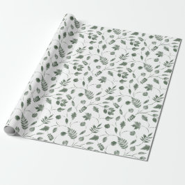 seamless floral pattern with leaves ラッピングペーパー