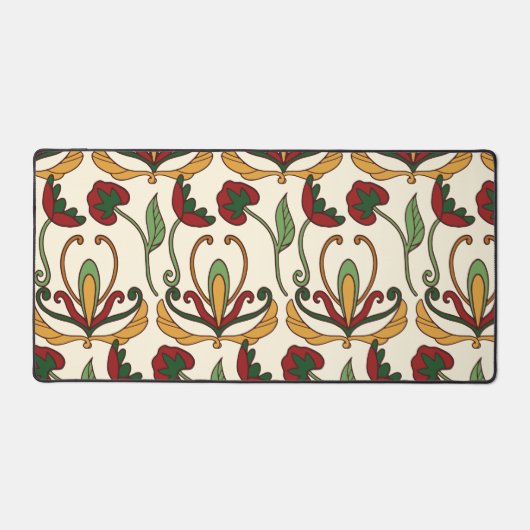 Seamless floral pattern with red and yellow  デスクマット (正面)