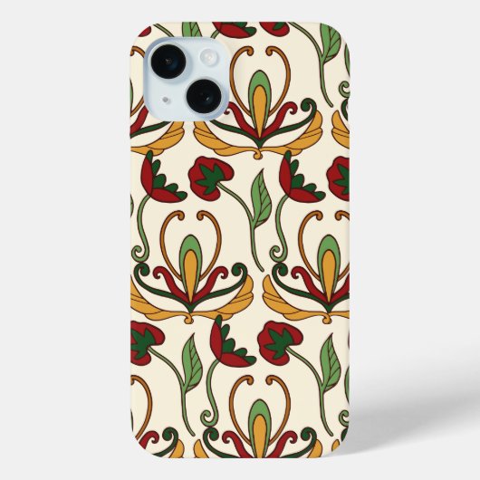 Seamless floral pattern with red and yellow  Case-Mate iPhoneケース (裏面)