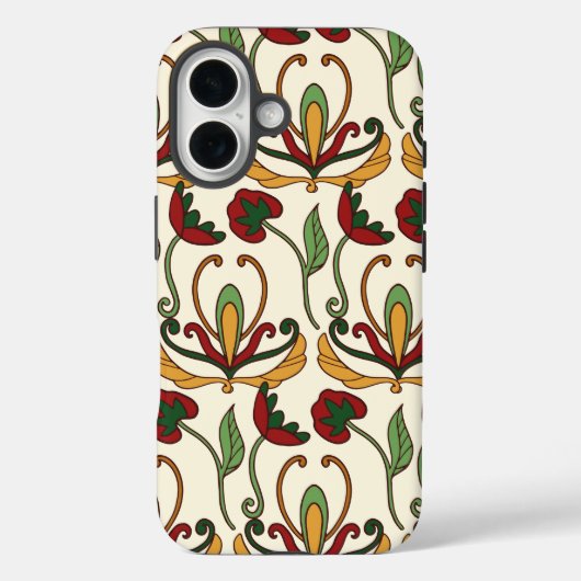 Seamless floral pattern with red and yellow  Case-Mate iPhoneケース (裏面)