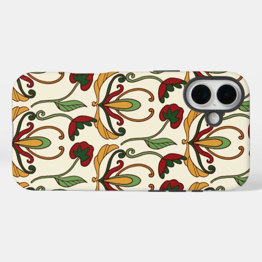 Seamless floral pattern with red and yellow  Case-Mate iPhoneケース (裏面 (横))