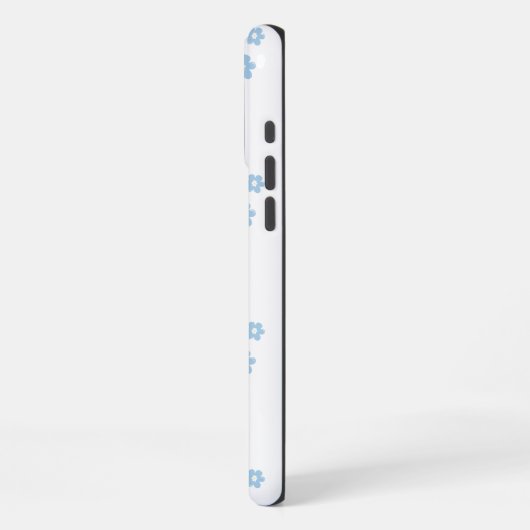 Seamless Floral Pattern with Small Blue Flowers iPhoneケース (左側面)