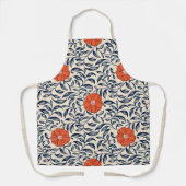Seamless floral pattern with vibrant orange flower エプロン (正面)
