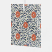 Seamless floral pattern with vibrant orange flower ガラスオーナメント (正面左)